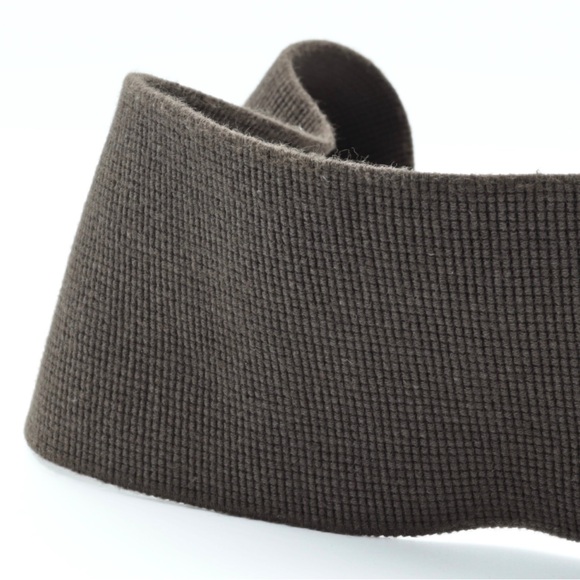 Ralph Lauren Wide Stretch Belt Brown Faux Leather Gold Tone Buckle L - Picture 8 of 10